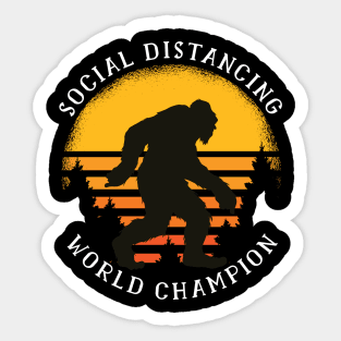 Social Distancing Bigfoot Sticker